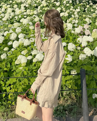 Linen shirt and shorts set