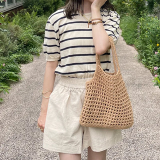 Striped short-sleeved knit