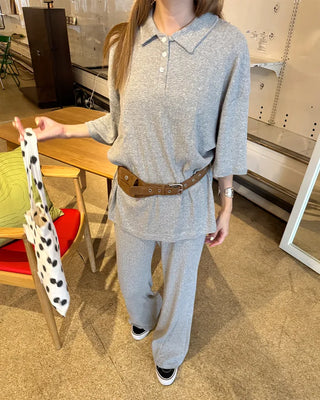 Perforated Button Sweatpants