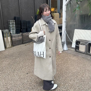 Basic belted long coat