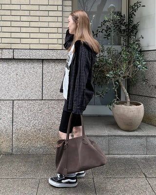 Checked hooded shirt