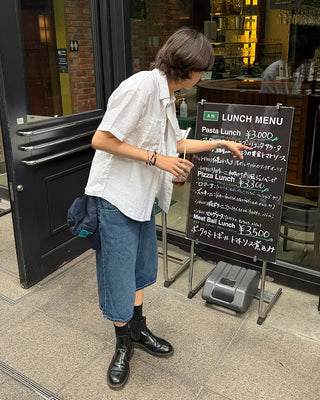 Basic Linen Two-Pocket Short-Sleeve Shirt