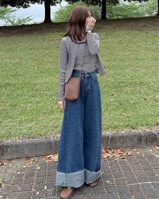 Striped camisole cardigan set