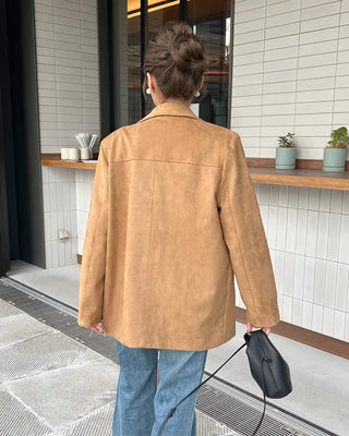 Suede oversized jacket