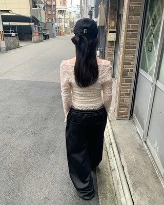 Sleeveless & Lace Long-Sleeve T-Shirt Set