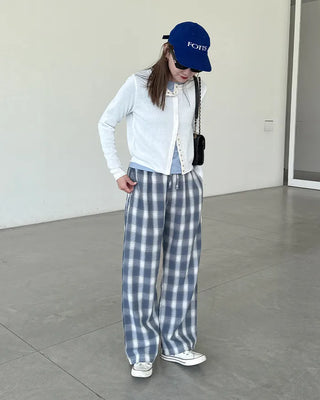 Checked Banding Pants