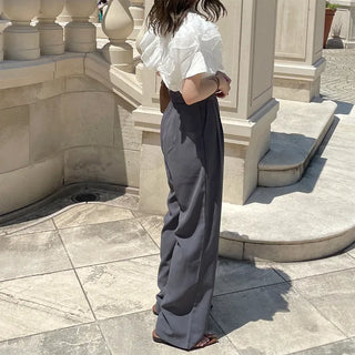 Two-button basic fit slacks