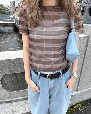 Suede stud belt