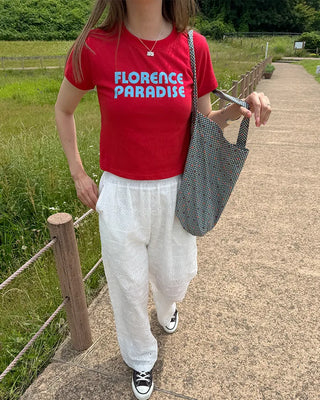 Flower Punching Wide Easy Pants