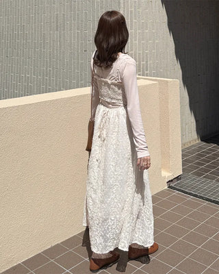 Lace strap detail camisole long dress