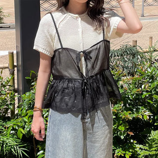Double-strap sheer bustier