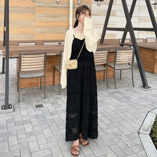 Ribbon detail knit bolero