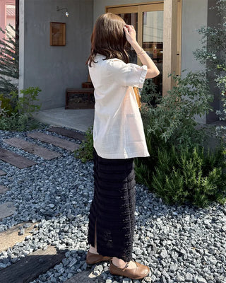 Linen Overfit Short-Sleeve Jacket