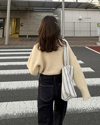 Bouclé Raglan Sleeve Cardigan