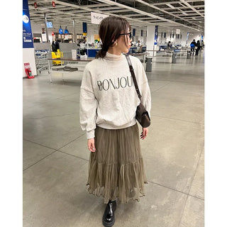 Chiffon wrinkle long skirt
