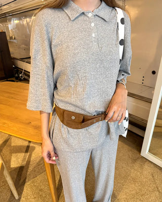 Suede mini pocket belt