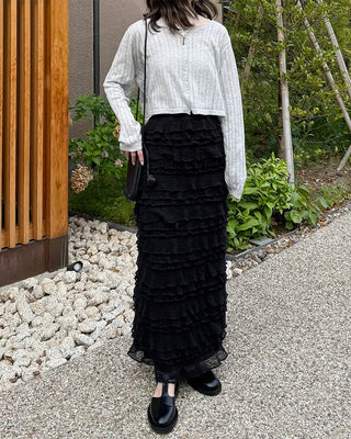 Perforated Cropped Cardigan