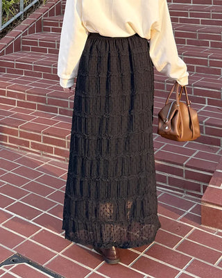 Polka Dot Frill Long Skirt