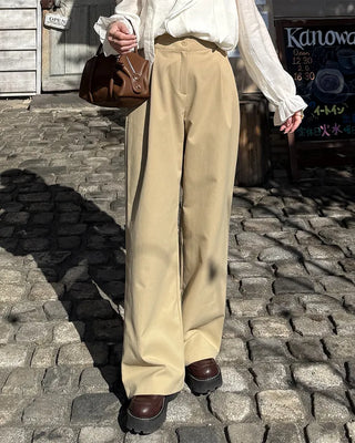 Classic pleated wide slacks