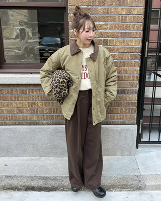 Oversized color-accented blouson