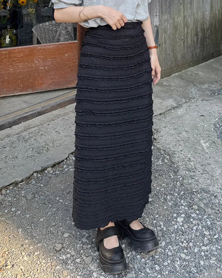 Wave frill long skirt