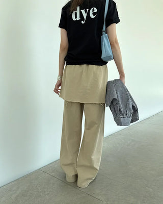 Layered wrap skirt pants