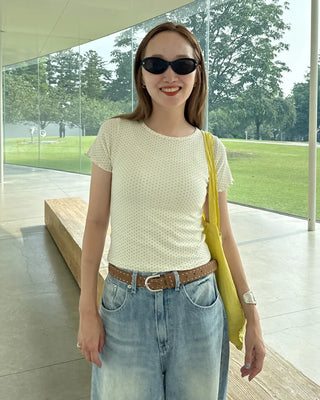 Polka Dot Short-Sleeve Round Neck T-Shirt