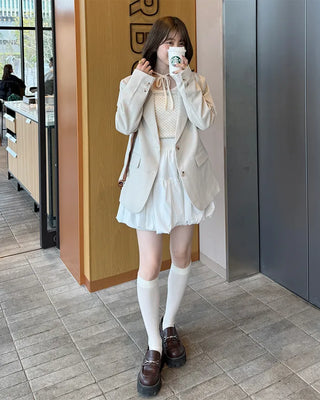 Dot strap long-sleeved T-shirt