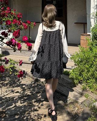 Polka Dot Can-Can String Mini Camisole Dress