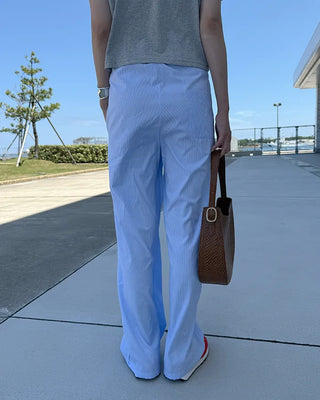 Color-blocked mini striped pants