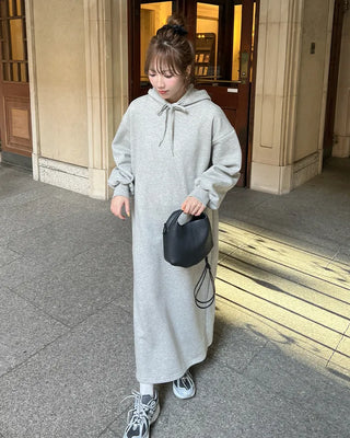 Brushed Hooded Long Dress
