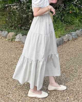 Checked long skirt