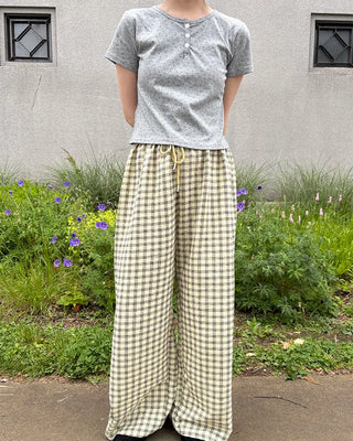 Checked Summer Easy Pants
