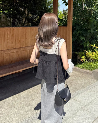 Strappy peplum blouse