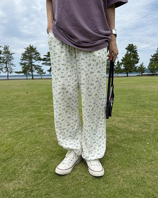 Flower Summer Waffle Easy Pants