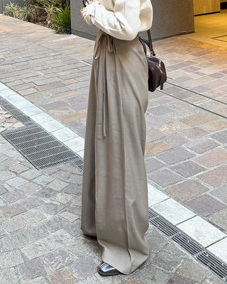 Wrap-around two-button slacks