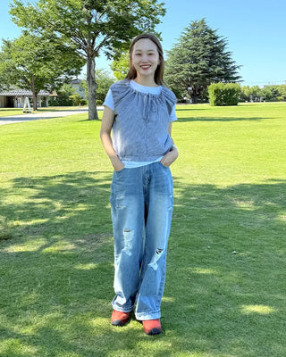 Vintage distressed denim pants