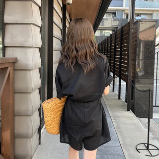 Linen short jumpsuit