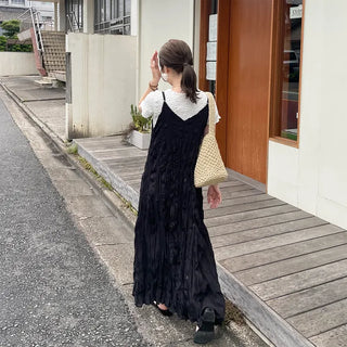 Wrinkle Camisole Long Dress