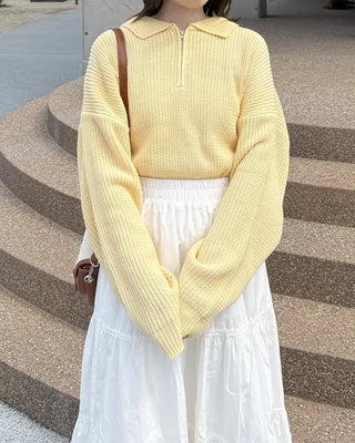 Loose-fit half-zip knit