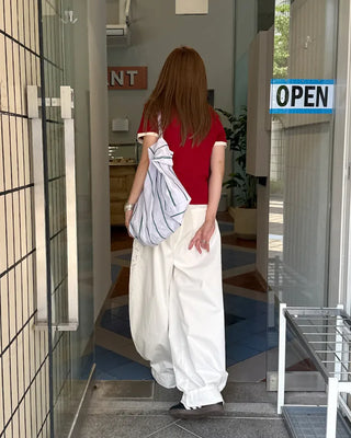 Ribbon detail wide pants