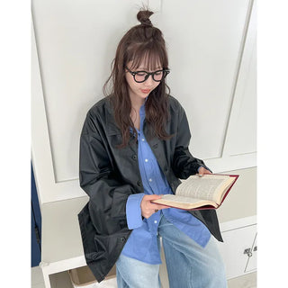 Simple leather jacket