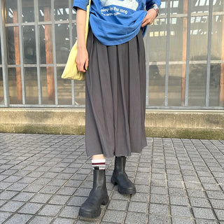 Pintuck pleated long skirt