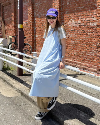 Side drawstring camisole long dress