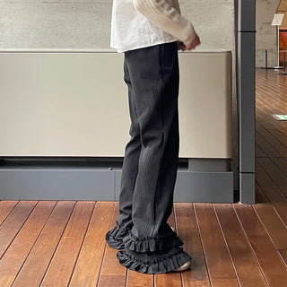 Ribbed Frill Banding Pants