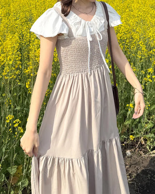 Shirred puff blouse