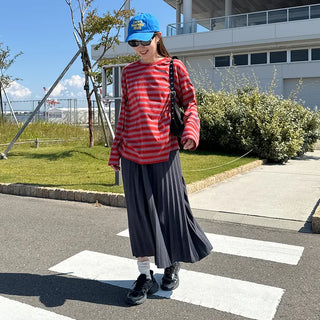 Striped long-sleeved T-shirt
