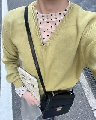 Sheer polka dot T-shirt