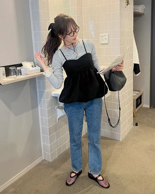 See-through wave T-shirt