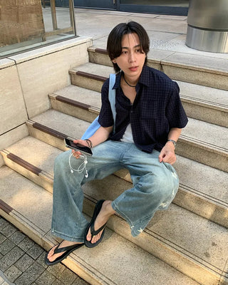 Simple leather thong sandals